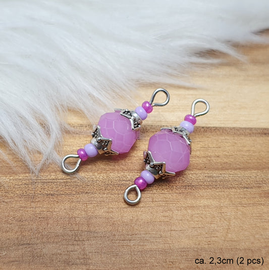 Handgemachte Verbinder mit lila oder violetten Glasperlen