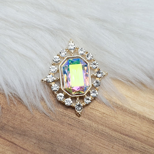 Zierteil mit Schmucksteinen & Strass, ideal für Broschen, Haarschmuck oder Schatullen, KC Gold, crystal AB