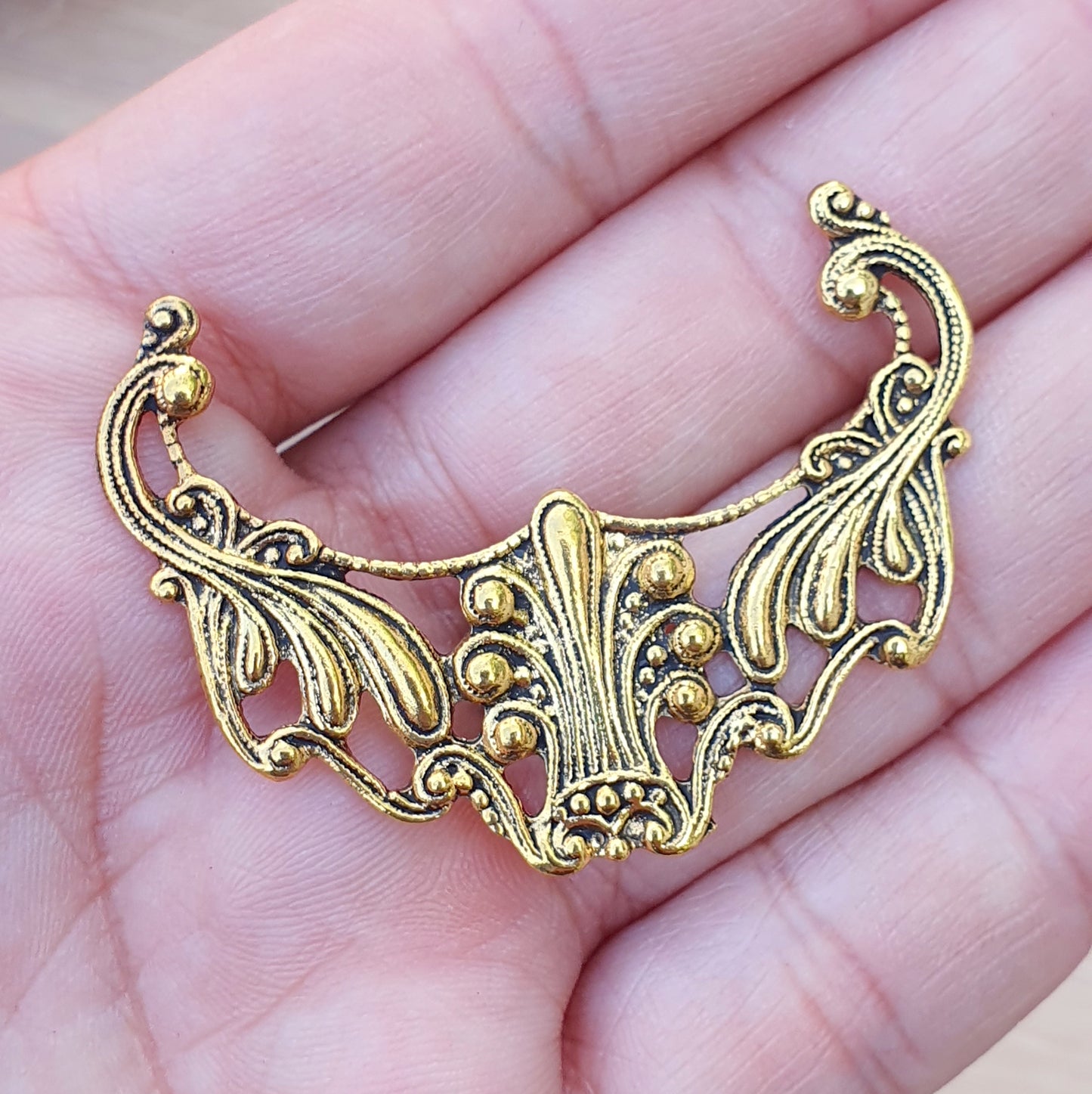 Barockes Zierteil, Gotik-Design im Vintage-Stil, antik goldfarbig, 52mm