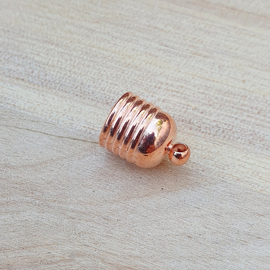 2 Kappe für Quasten, mit Öse, rosegoldfarbig, Innendurchmesser ca. 9mm