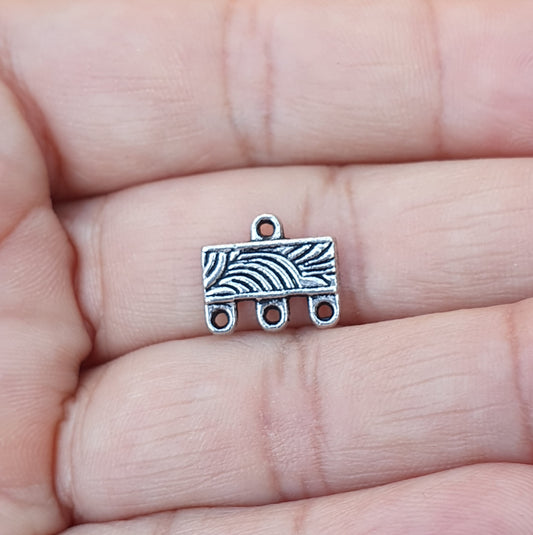 4 Verbinder Reducer, Multiverbinder, Mehrstrangketten, antik silberfarbig, 12x10mm