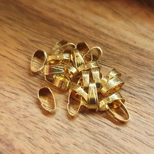 20 Schlaufen für Anhänger, Messing vergoldet, 6mm