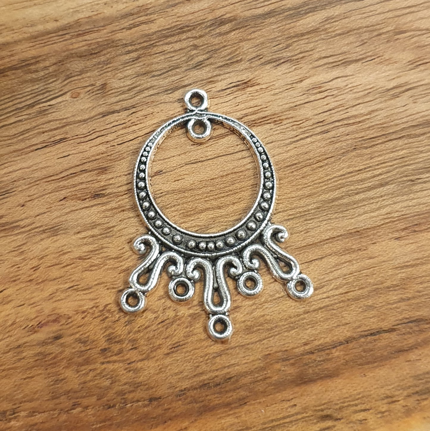 2 Chandelier Multiverbinder, 35mm, 5 Ösen, antik Silberfarbig, Ohrringe, Ohrschmuck