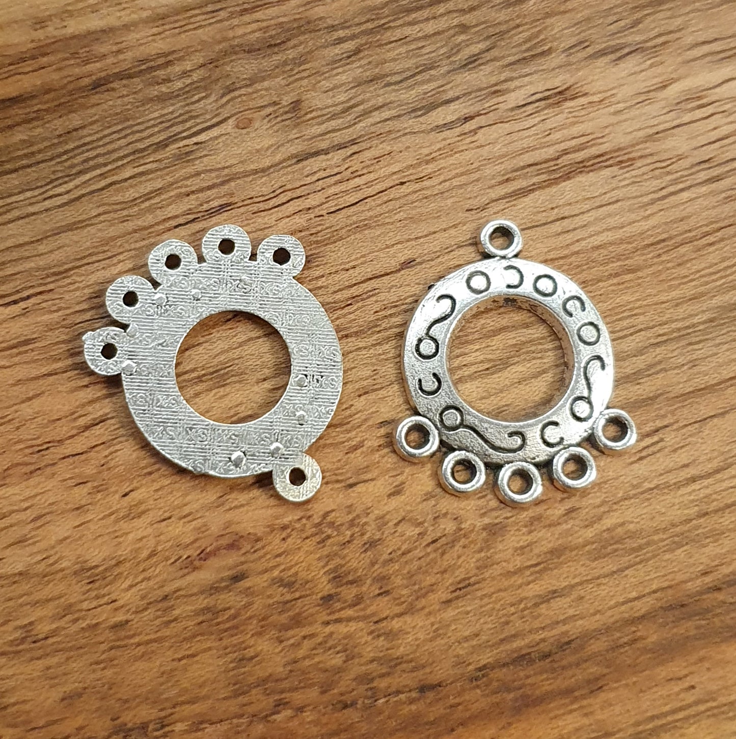 2 Chandelier Multiverbinder, 5 Ösen, antik Silberfarbig, Ohrringe, Ohrschmuck