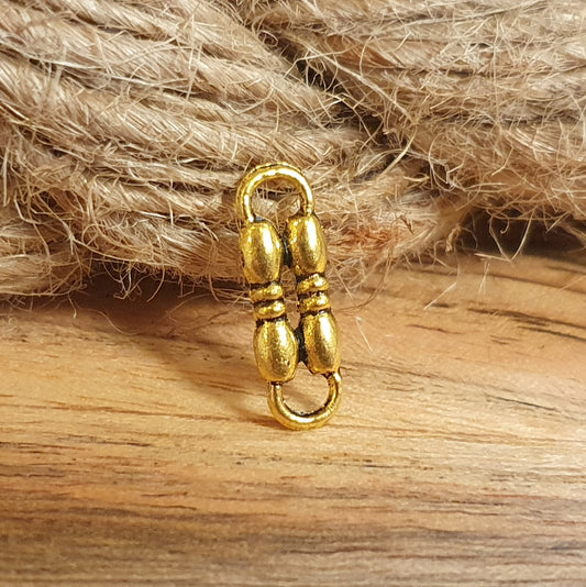 4 Schmuckverbinder Ethno, 17mm, mit Antik Finish, Ohrringe, Ohrschmuck, Armschmuck, Ketten, antik gold