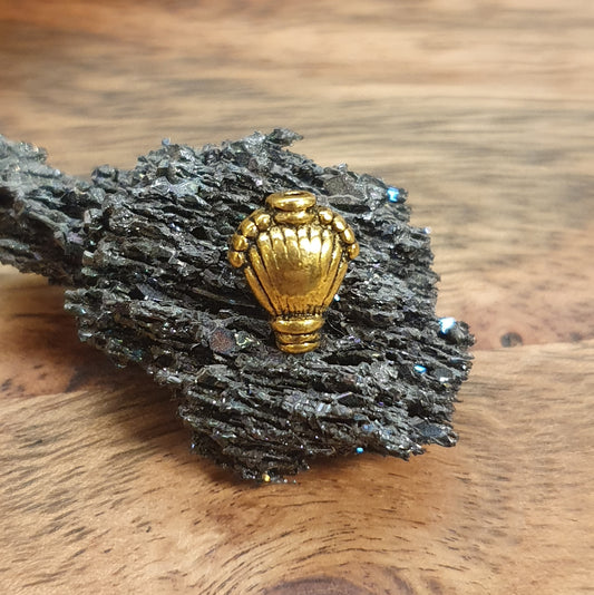 2 Metallperlen Barockdesign, Gotik, Zwischenperlen, 11mm, antik goldfarbig