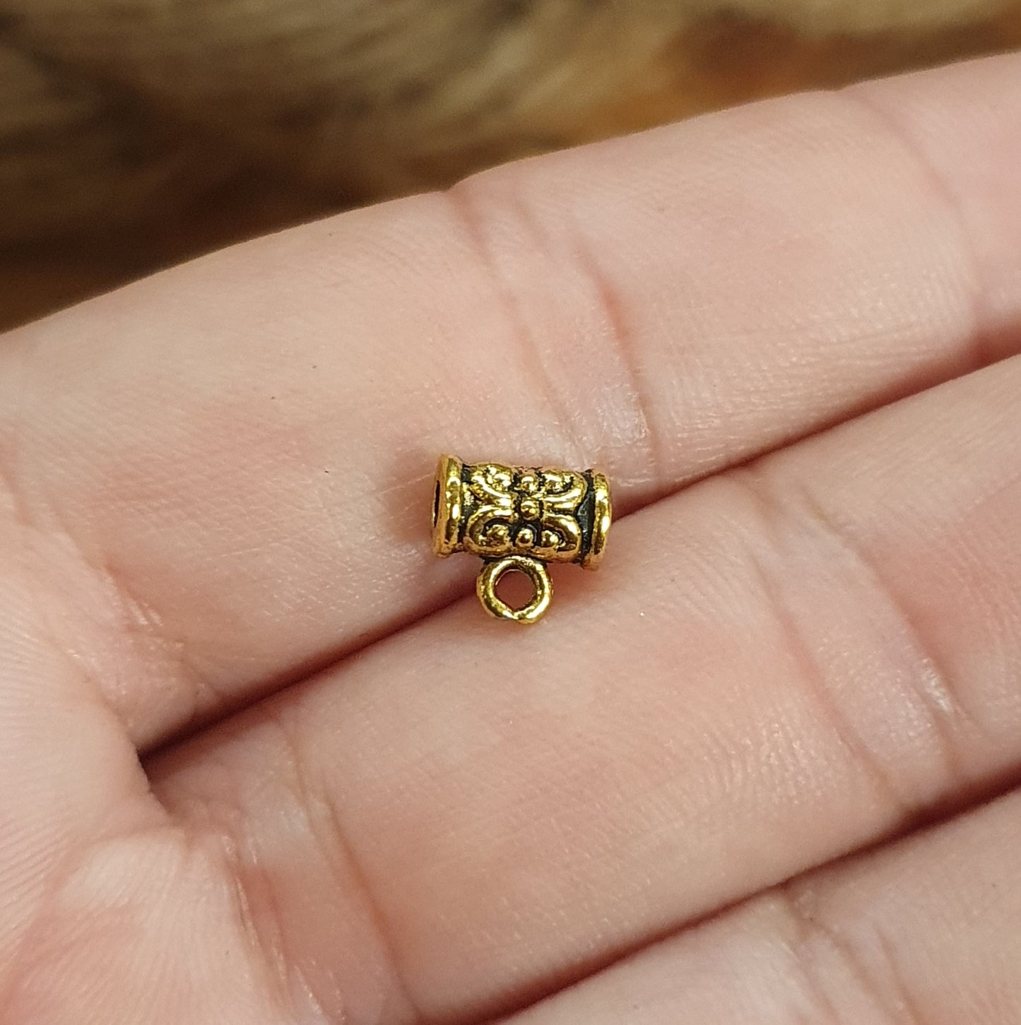 3 Modulösen, Perlen mit Öse in antik goldfarbig, 7,5mm, Perfekt für die Gestaltung von Armbändern und Ketten
