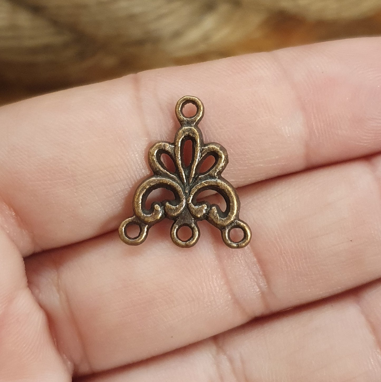 2 Multi-Verbinder Ornamentdesign, in antik kupferfarbig, 19mm