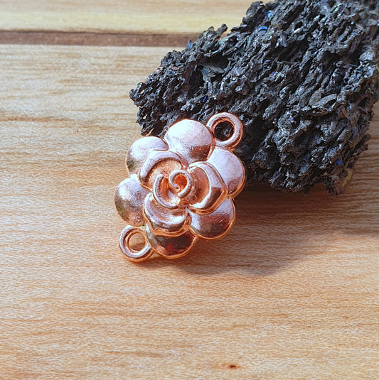 4 Schmuckverbinder Rose, 14x19mm, verschiedene Farben