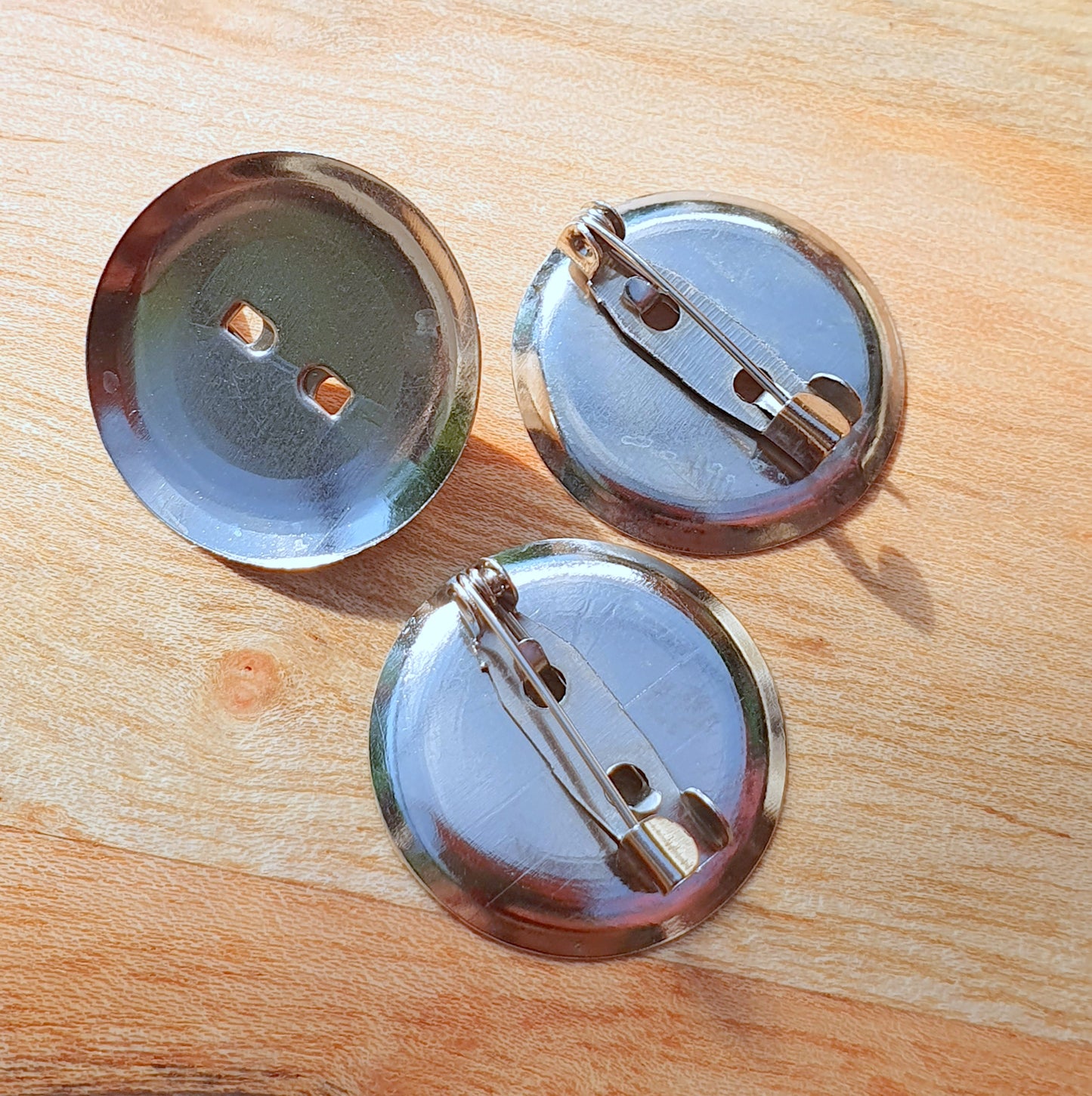3 Broschennadeln mit Wanne, 23mm, silberfarbig