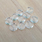 10 runde Glasperlen, Münze, transparent, 8mm Durchmesser, crystal