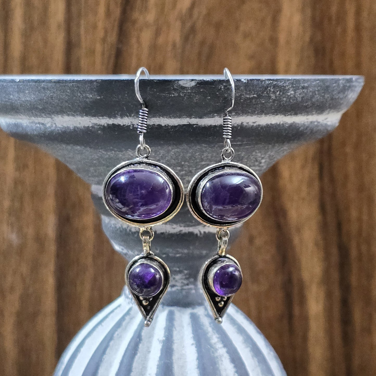 Ohrhänger mit Amthyst, .925 Sterling Silber