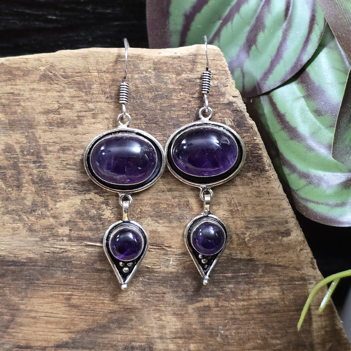 Ohrhänger mit Amthyst, .925 Sterling Silber