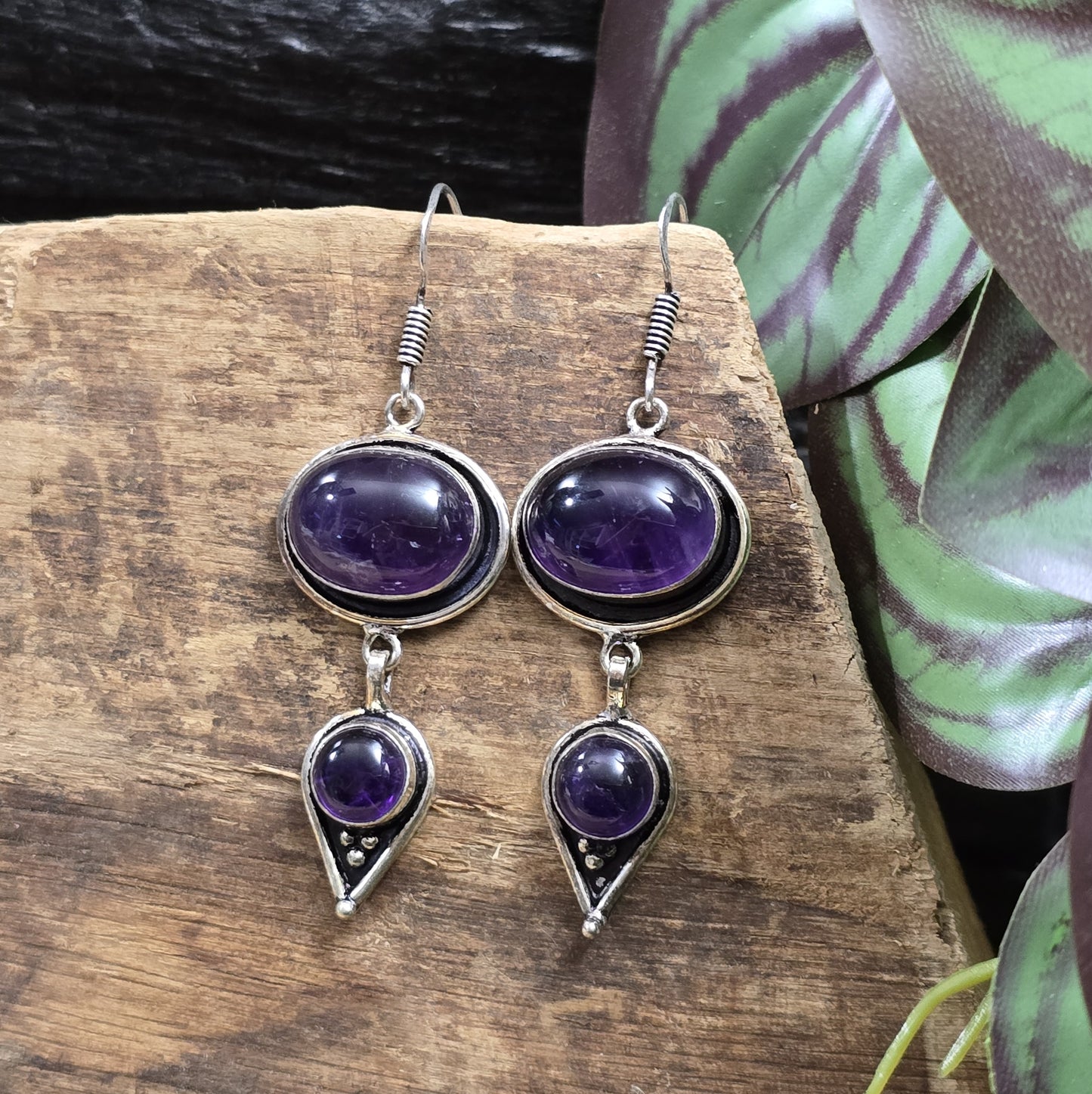 Ohrhänger mit Amthyst, .925 Sterling Silber