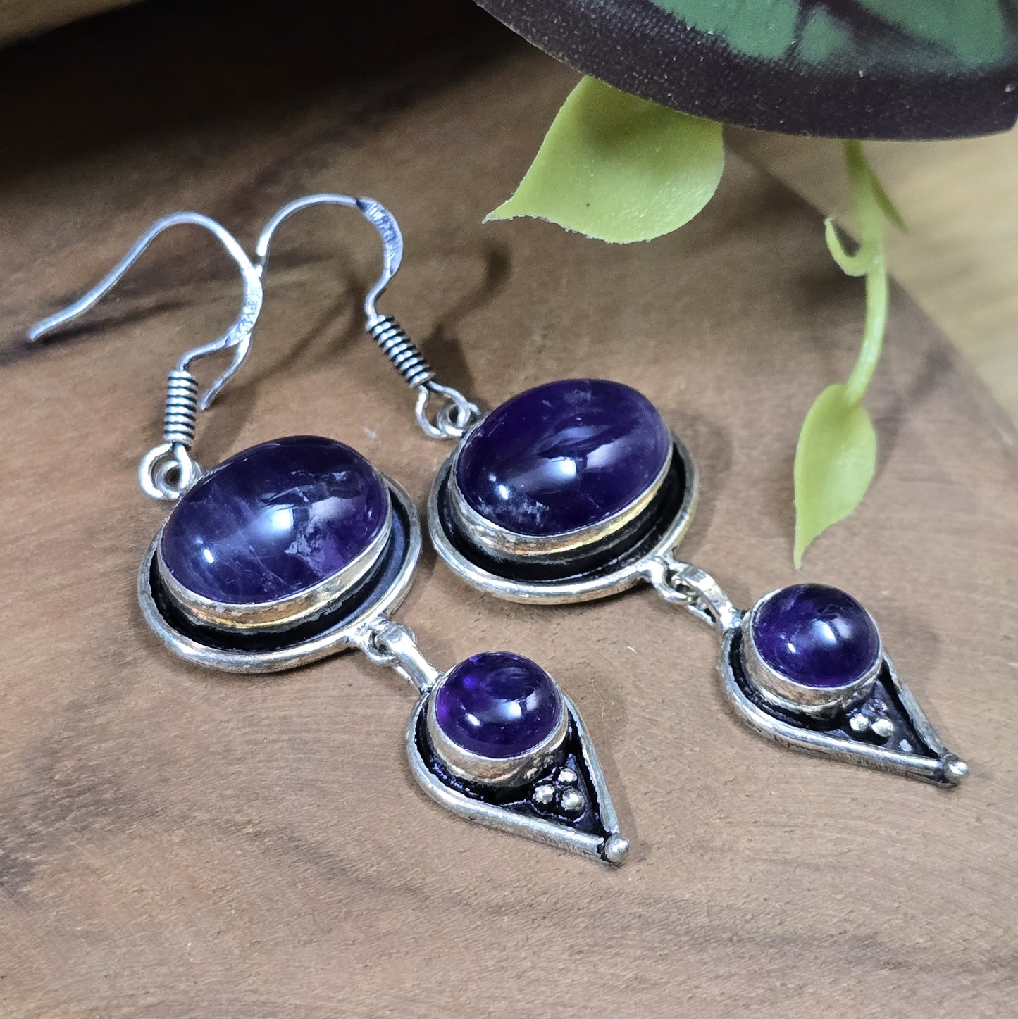 Ohrhänger mit Amthyst, .925 Sterling Silber