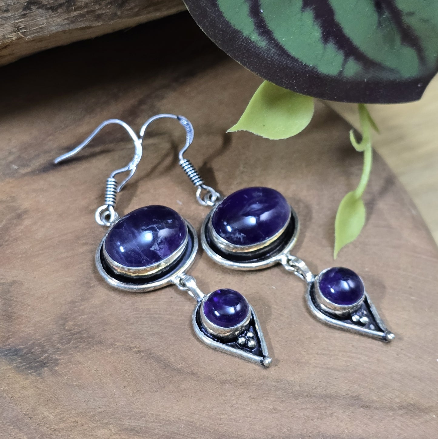Ohrhänger mit Amthyst, .925 Sterling Silber