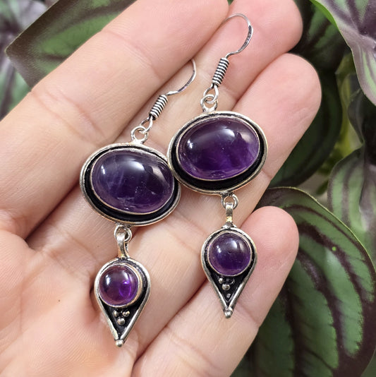 Ohrhänger mit Amthyst, .925 Sterling Silber