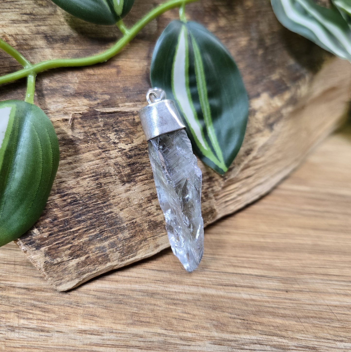 Anhänger Rohquarz Spitze, gefasst in .925 Silber, Pendel, Pendulum
