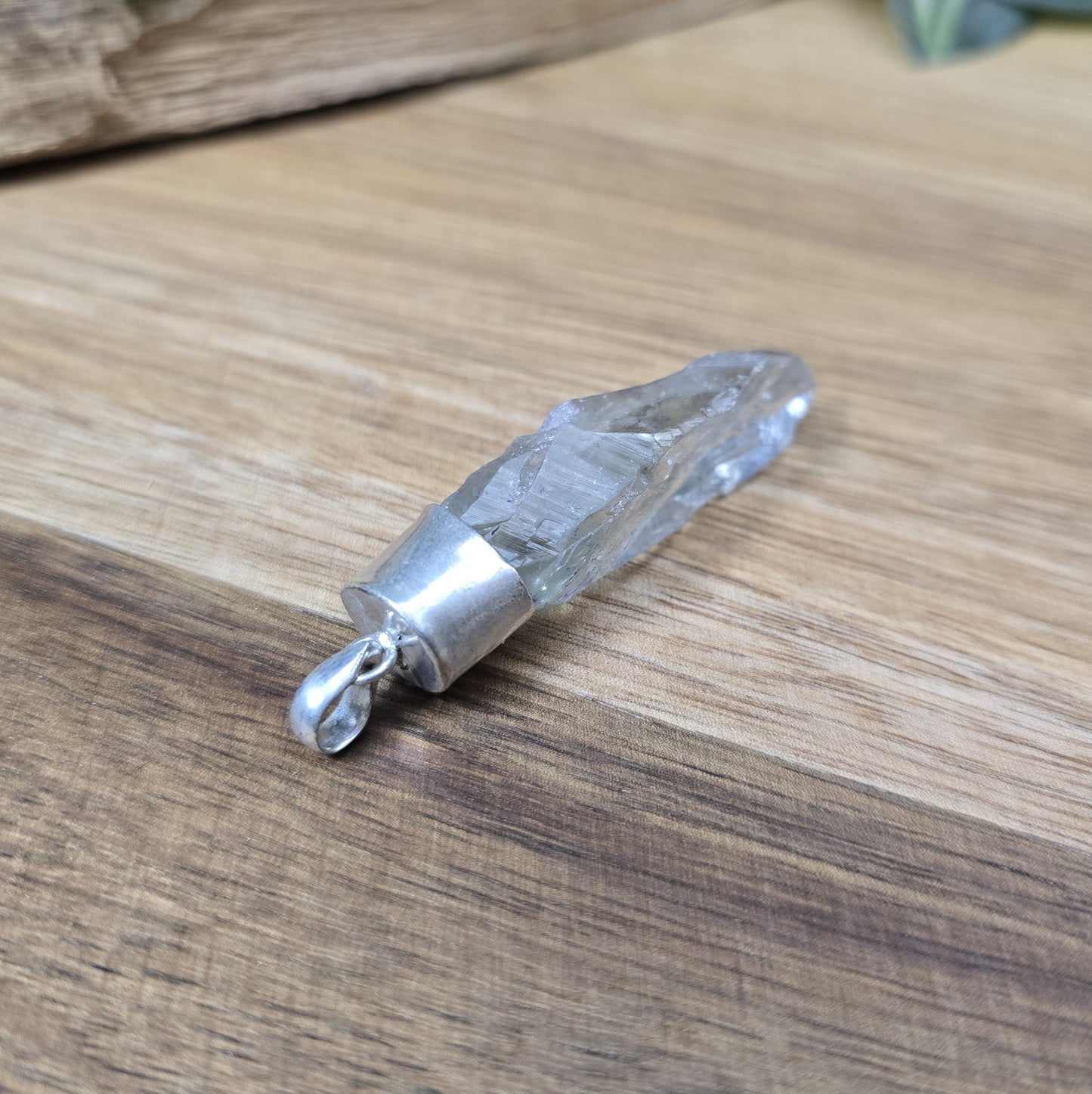 Anhänger Rohquarz Spitze, gefasst in .925 Silber, Pendel, Pendulum