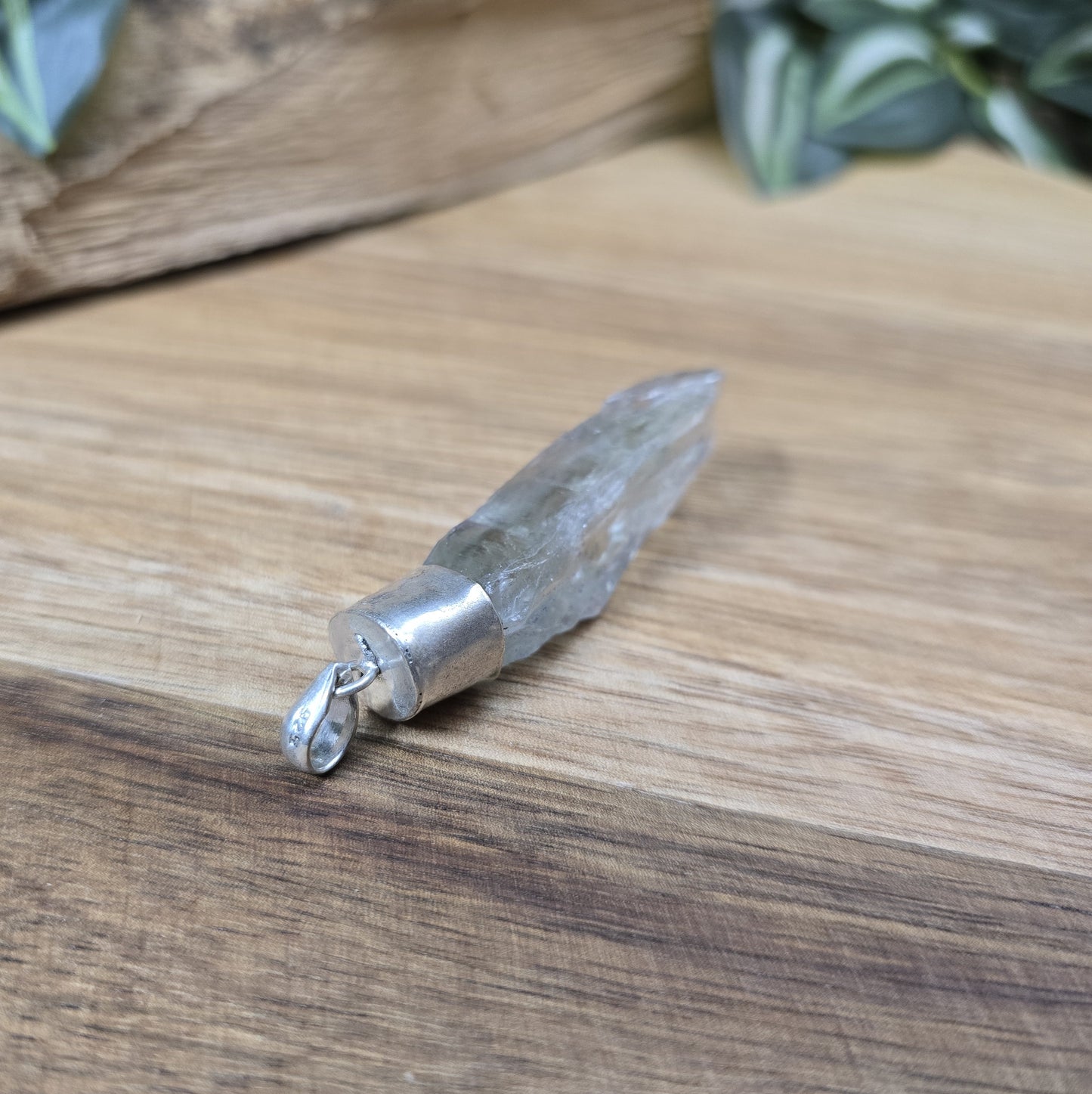 Anhänger Rohquarz Spitze, gefasst in .925 Silber, Pendel, Pendulum