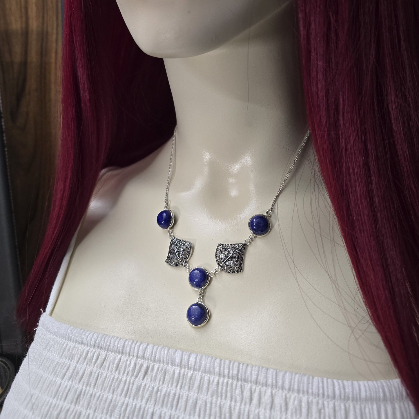 Edle .925 Silberkette mit Lapis Lazuli & stilvollem Hakenverschluss – Zeitlos & elegant