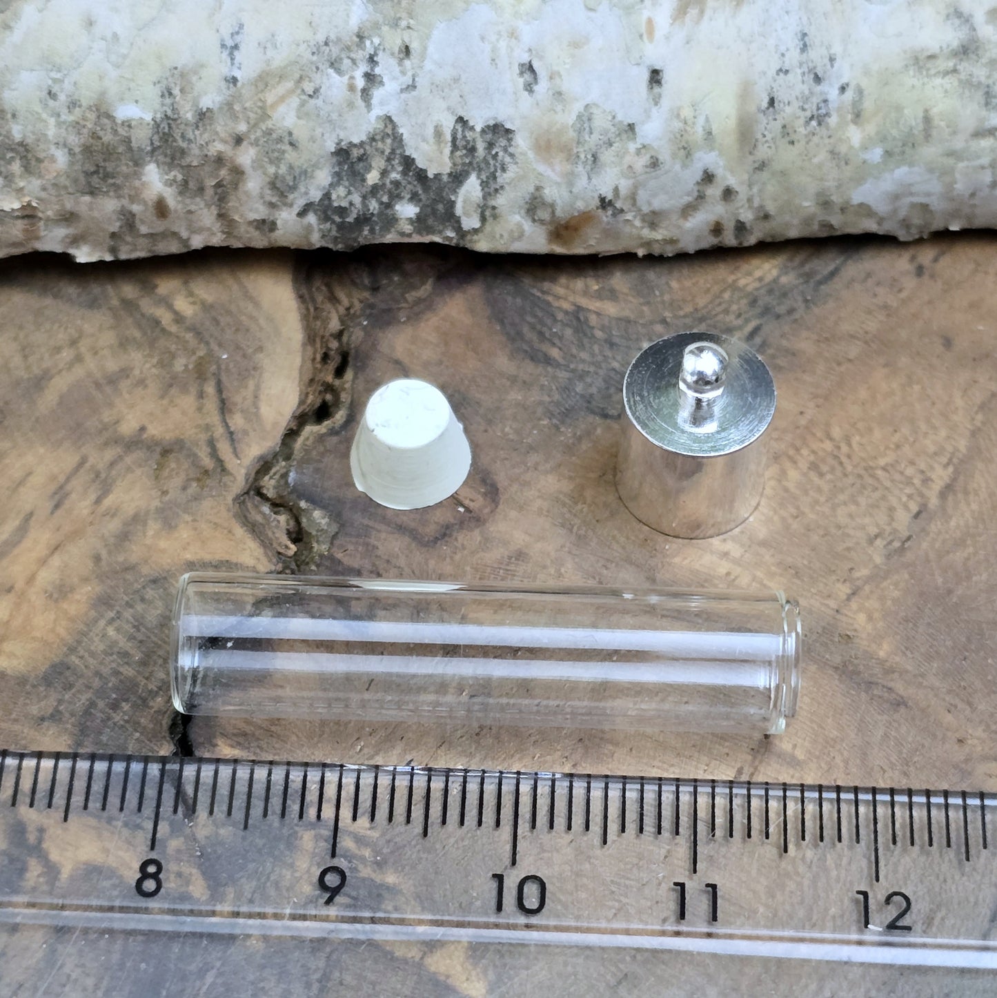 Anhänger Phiole aus Glas zur Aufbewahrung von Asche (Tierurne), Haare, Milchzähne, Sand und anderen Erinnerungen.