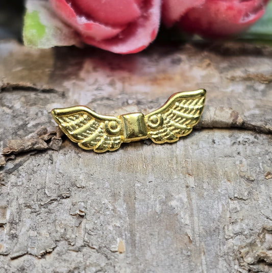 Vergoldete Engelsflügel-Perlen 21 mm – ideal für Schutzengel-Anhänger, DIY-Schmuck & Dekorationen