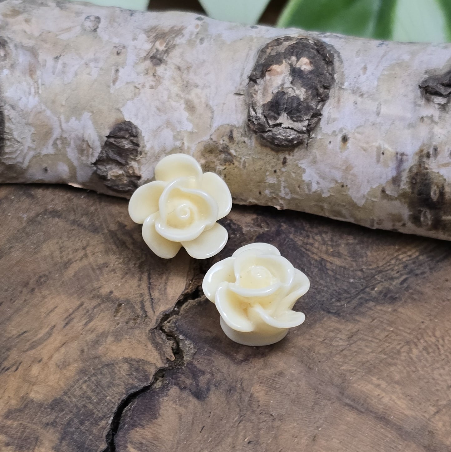 Cabochons Rose – 14mm – Creme – Elegante Akzente für deine Schmuckkreationen 🤍🌹