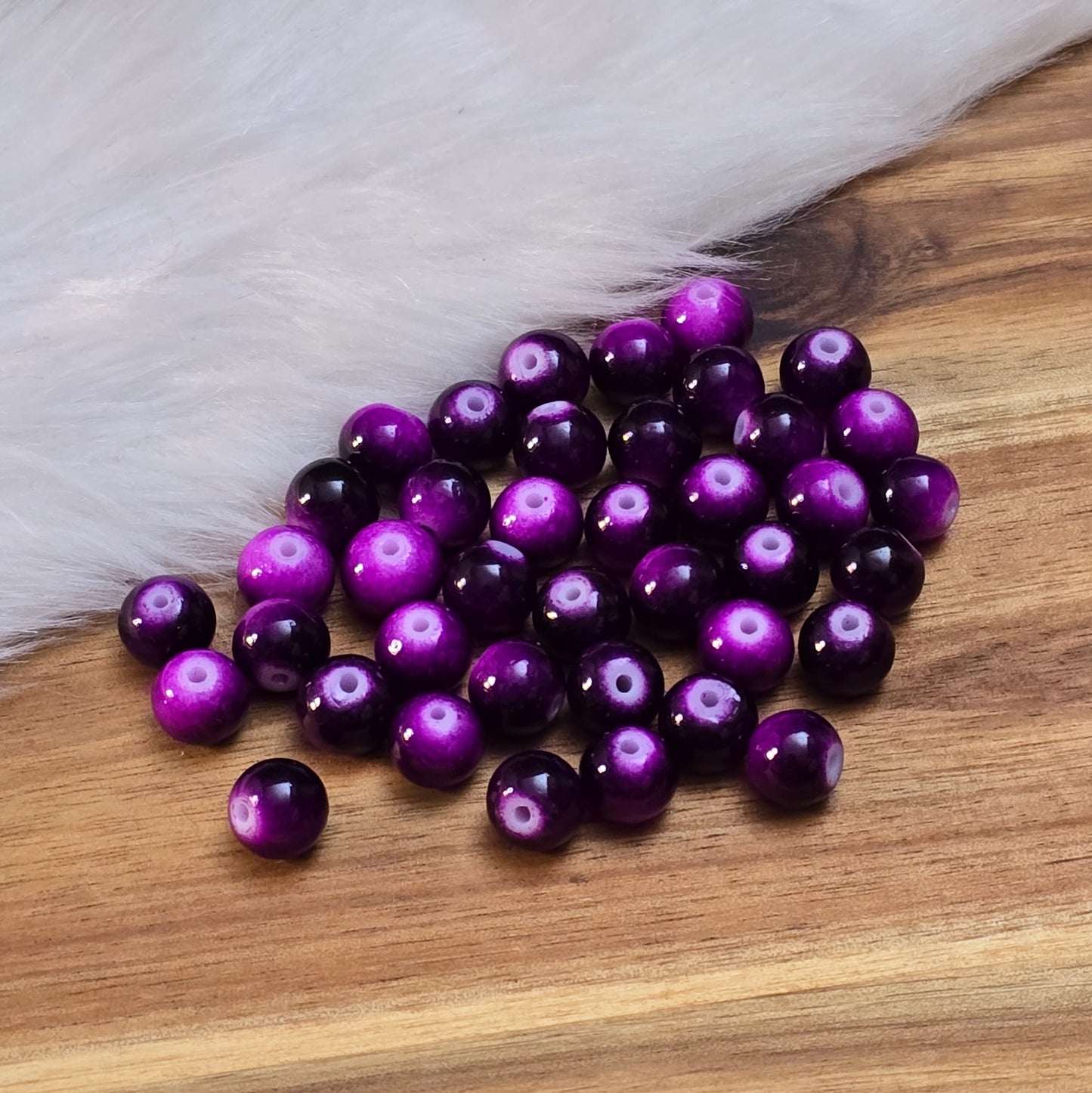 40 Glasperlen Ombre Violett - 8mm