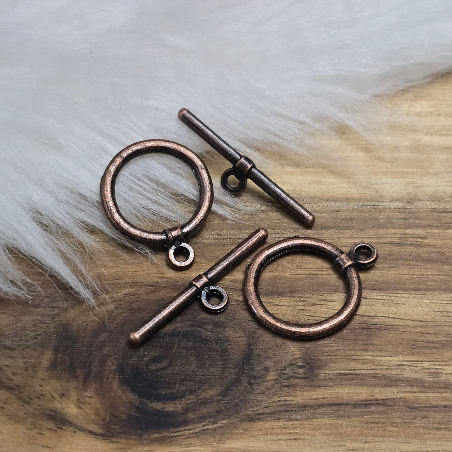 2x Knebelverschluss, antik kupferfarbig