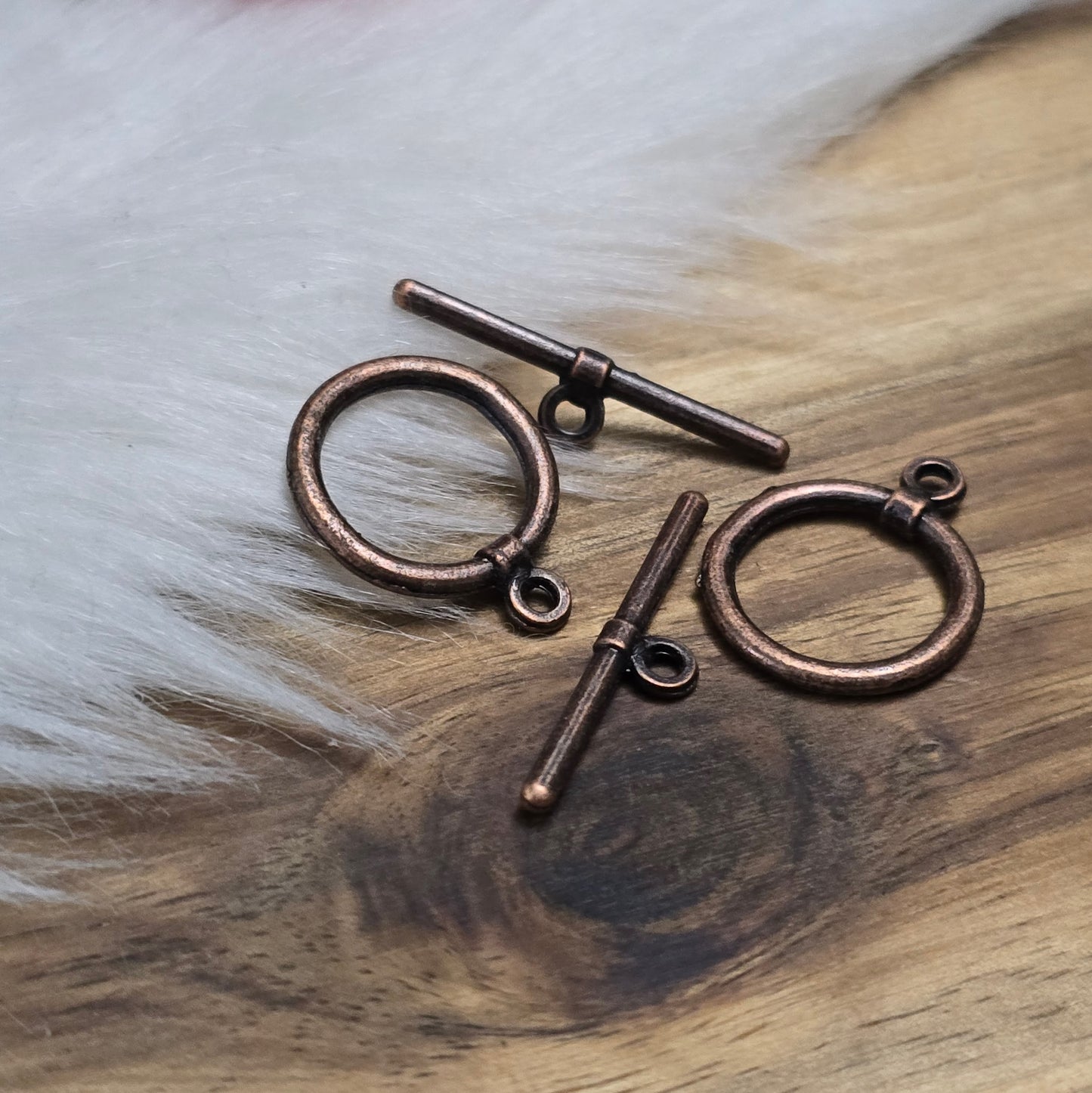 2x Knebelverschluss, antik kupferfarbig