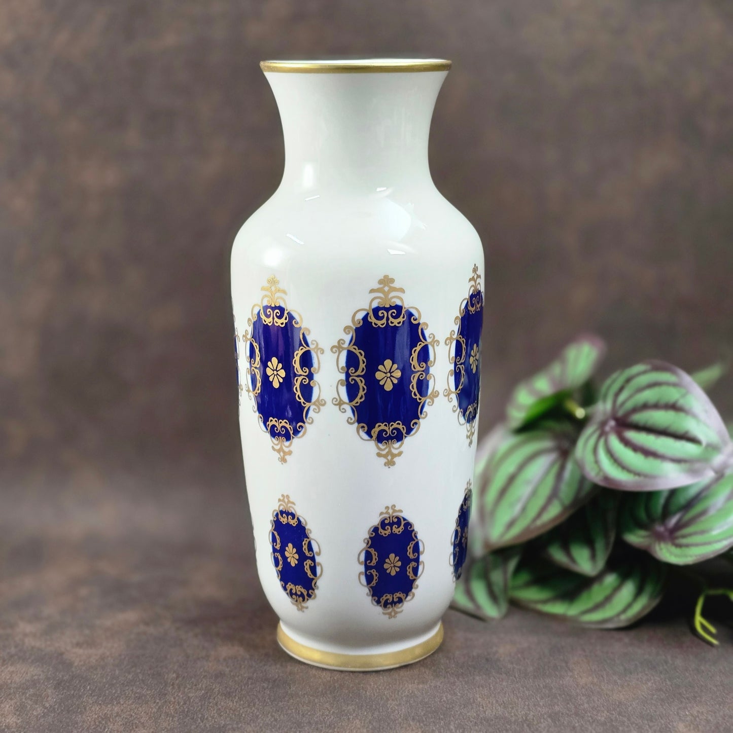 Elegante Vintage-Vase von Volkstedt (1762), 50er/60er, mit Echt-Kobalt & Golddekor. Sehr guter Zustand – DDR-Porzellankunst für Sammler & Liebhaber.