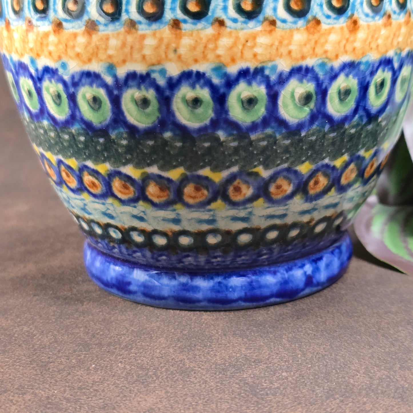 Bunzlauer Schwämmeldekor Krug DDR 1970, handgetöpfert von M. Jürgel. 1,2L Volumen, 25 cm hoch. Sehr guter Vintagezustand, perfekt als Vase oder Sammlerstück.