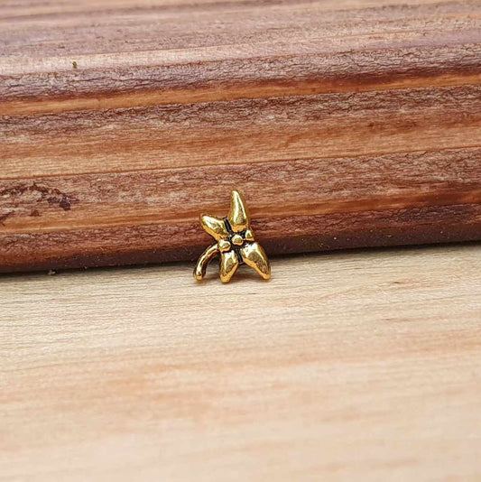 8 Metallperlen Libelle, 8mm, antik goldfarbig