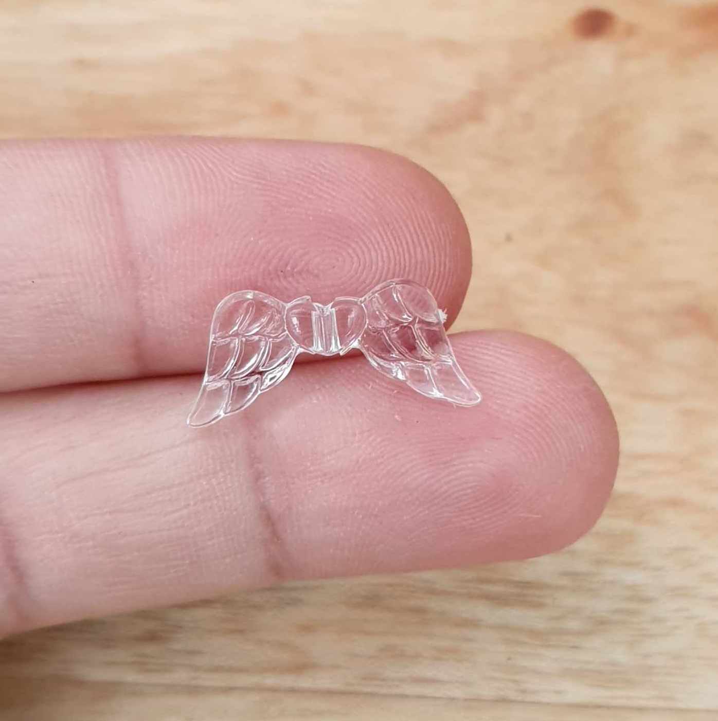 100 Acrylperlen Engelsflügel, Flügelperlen für Perlenengel, 19mm