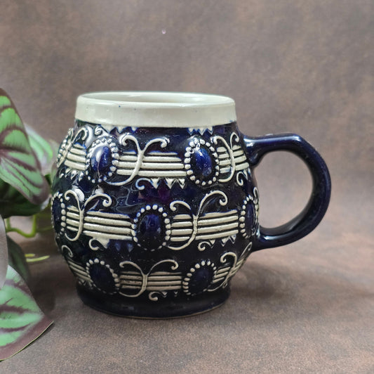 Authentischer Vintage Bierkrug 0,25 L von Merkelbach, Modell 3804. Westerwälder Keramik der 30er im Art Deco Stil – perfekt für Sammler & Deko.