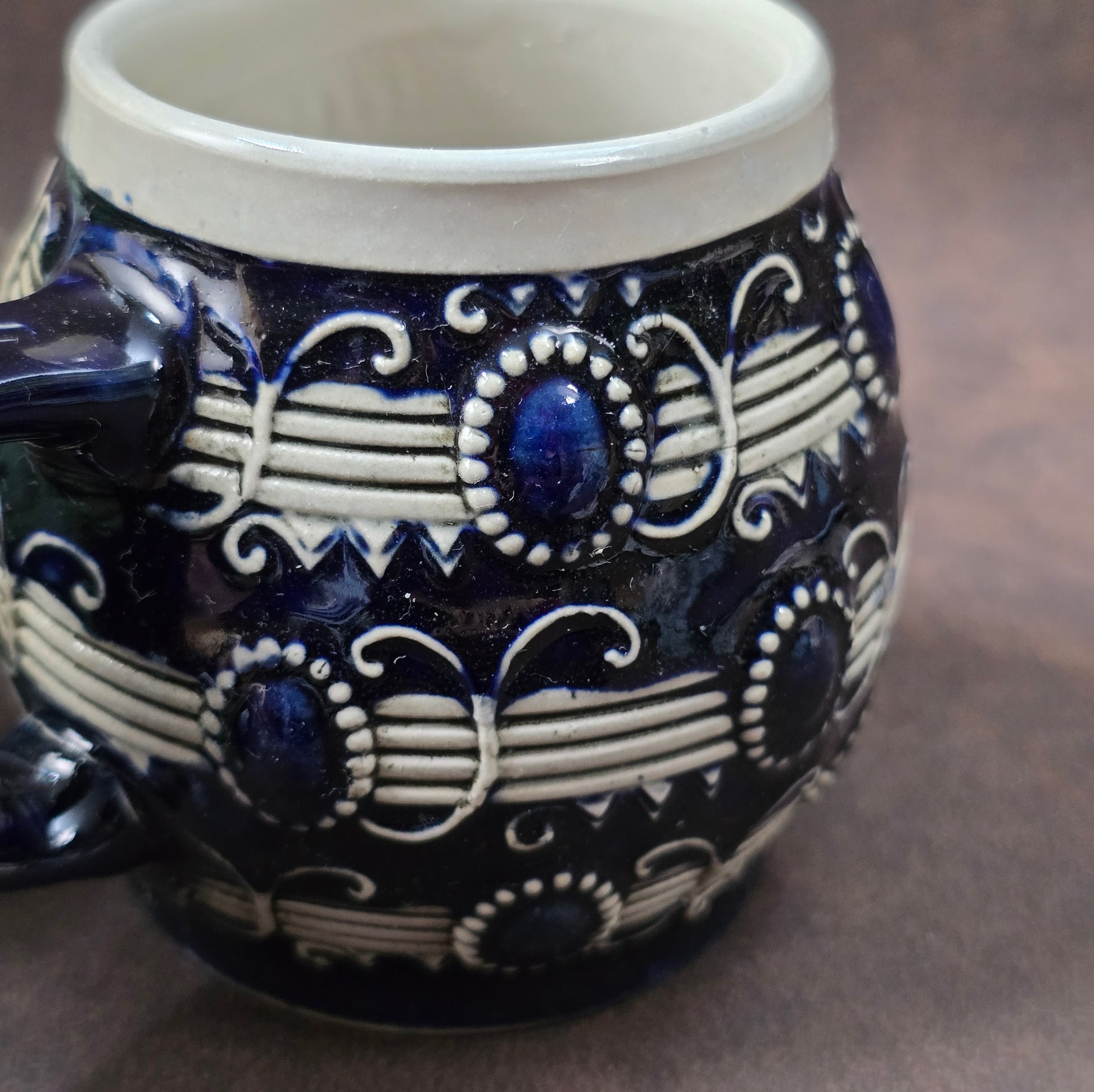 Authentischer Vintage Bierkrug 0,25 L von Merkelbach, Modell 3804. Westerwälder Keramik der 30er im Art Deco Stil – perfekt für Sammler & Deko.