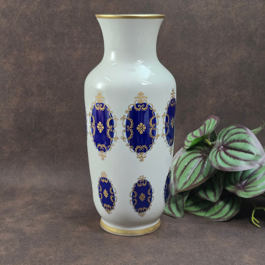 Elegante Vintage-Vase von Volkstedt (1762), 50er/60er, mit Echt-Kobalt & Golddekor. Sehr guter Zustand – DDR-Porzellankunst für Sammler & Liebhaber.