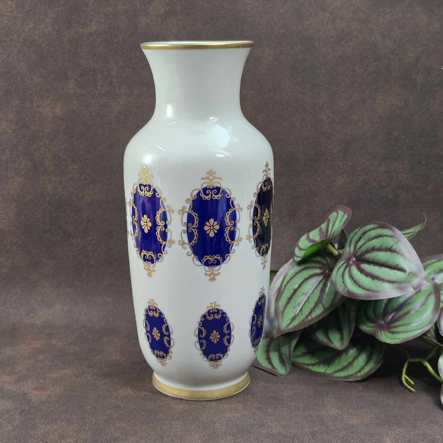 Elegante Vintage-Vase von Volkstedt (1762), 50er/60er, mit Echt-Kobalt & Golddekor. Sehr guter Zustand – DDR-Porzellankunst für Sammler & Liebhaber.