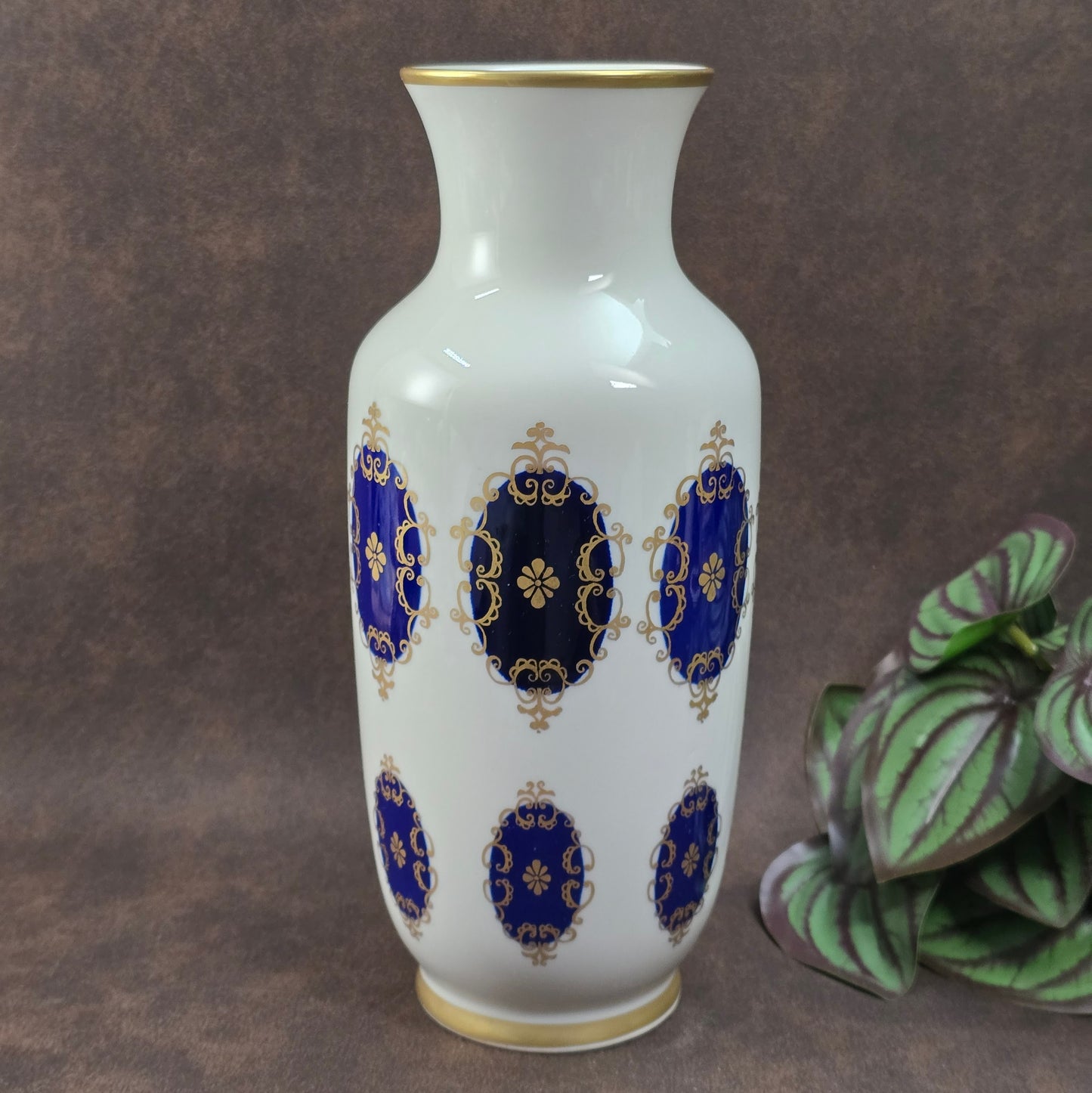 Elegante Vintage-Vase von Volkstedt (1762), 50er/60er, mit Echt-Kobalt & Golddekor. Sehr guter Zustand – DDR-Porzellankunst für Sammler & Liebhaber.