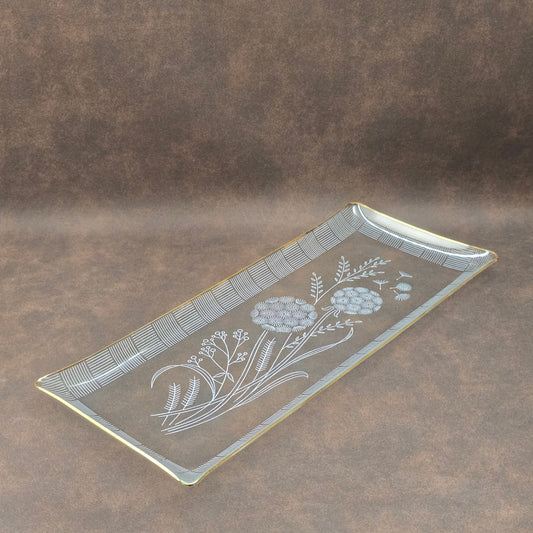 HEYE Glasplatte mit zarten Pusteblumen & Goldrand – stilvolle Vintage-Deko oder Servierplatte für deine Küche.