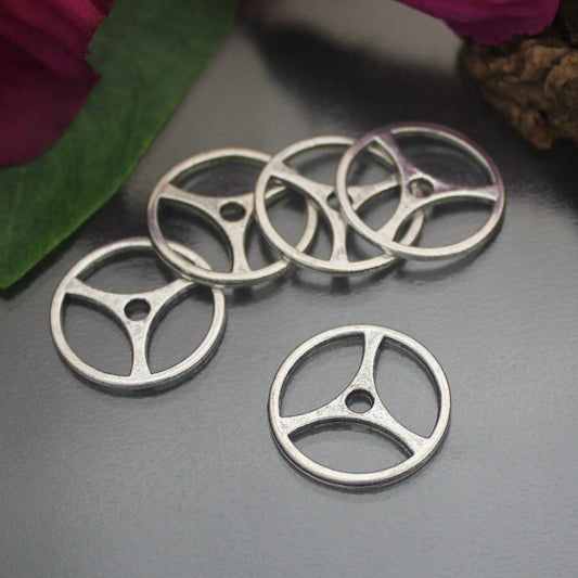 5 Anhänger/Verbinder Propeller im Steampunk-Design mit Antikfinish, ø 19mm