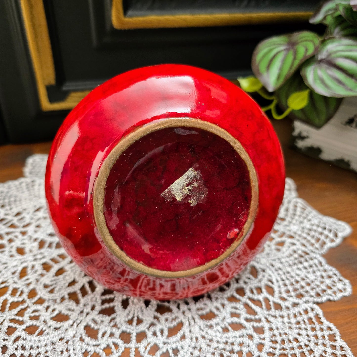 Italienische Henkelvase 60er/70er – rote Mid-Century Keramik