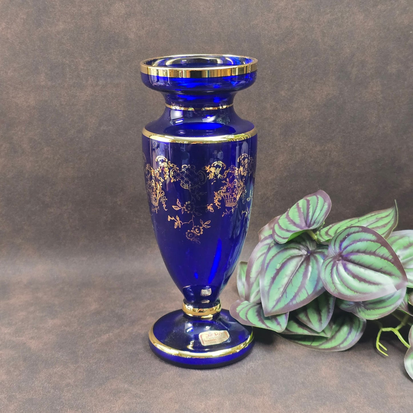Edle Vintage Kristallvase von Joska im kobaltblauen Art Deco Look – ein stilvolles Highlight für deine Deko.