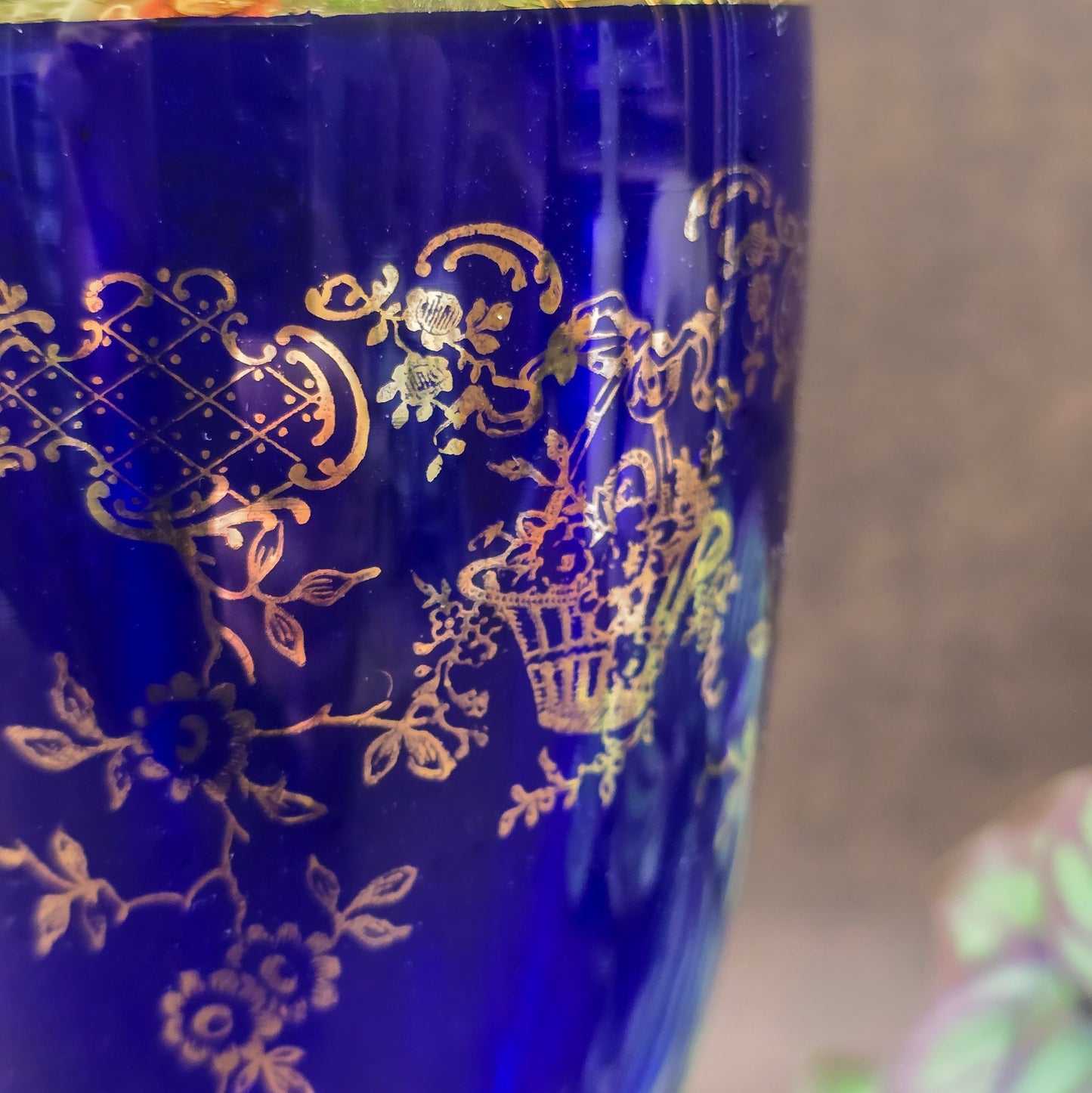 Edle Vintage Kristallvase von Joska im kobaltblauen Art Deco Look – ein stilvolles Highlight für deine Deko.