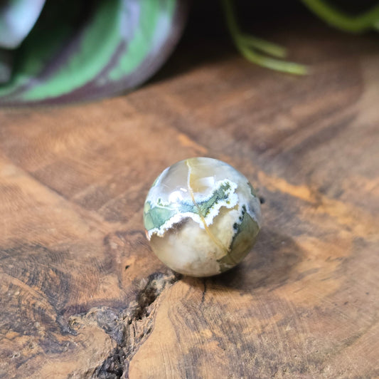 Rhyolith-Kugelperle 16 mm – Regenwald-Jaspis mit natürlicher Maserung. Poliert & stabilisiert. Exakt die abgebildete Perle – ein echtes Unikat für Schmuckherstellung.