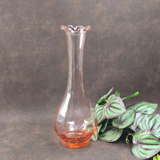 Schwere Rosalinglas Vase aus der DDR – Vintage Deko im 50er-Jahre Stil aus Pressglas – ideal für dein Zuhause oder als besonderes Sammlerstück.