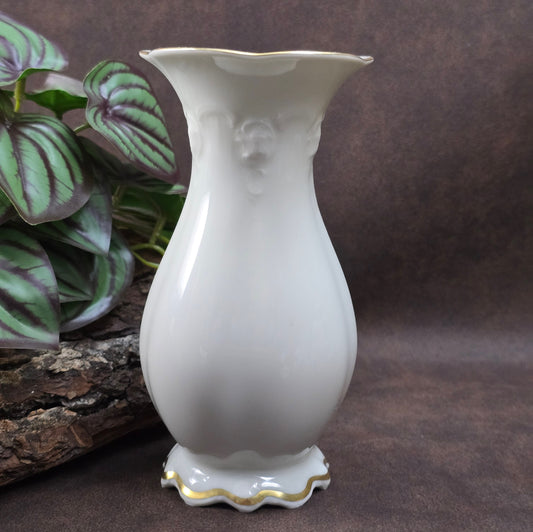Rosenthal Vase im Rokoko-Stil (ca. 1970), Classic Rose Serie. Mit Goldrand, floralem Dekor & elegantem Fuß – ideal für stilvolle Vintage Deko.