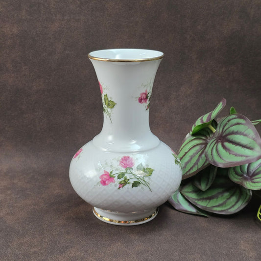 Original Seltmann Weiden Vase „Annabell“ aus den 70ern – Porzellan mit Rosenmotiv & Golddekor – romantische Vintage Deko für dein Zuhause oder zum Kaffeeservice.