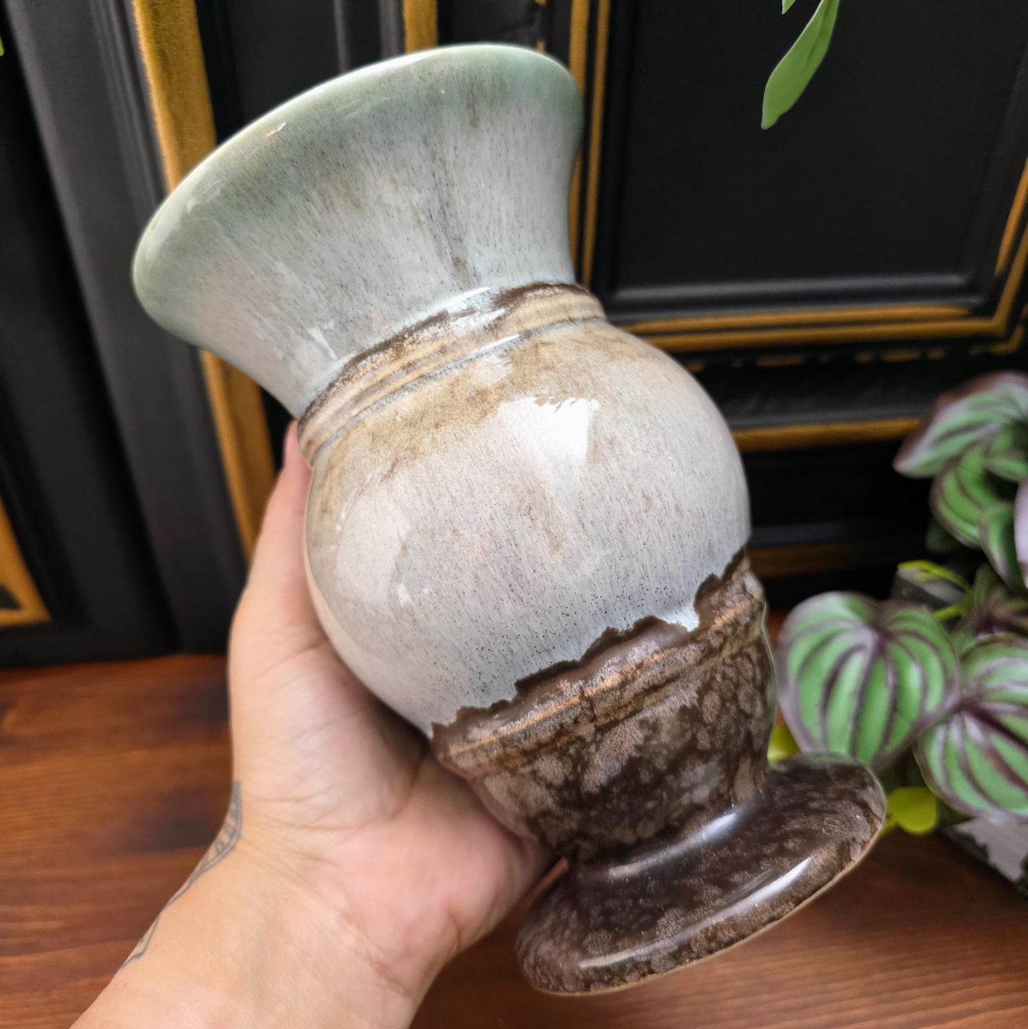 Vintage-Strehla-Vase sichern – seltenes DDR-Original mit charakteristischer Laufglasur, perfekt für Retro-Interior & Sammler.